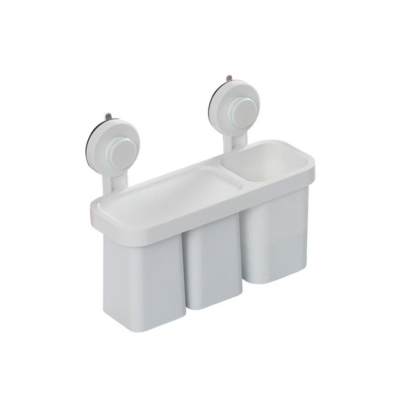 CHAHUA Drill-Free Wall-Mounted Toothbrush Holder & Storage Rack