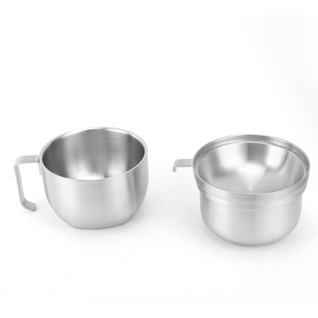 Noodle Bowl Double Layer Stainless Steel Household Soup Bowl Tableware with Cover for Home