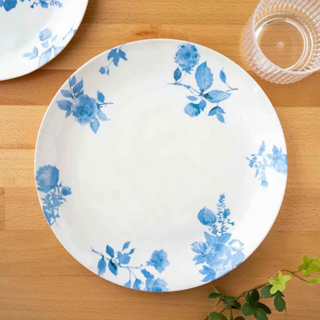 TarHong Cottage Blue Floral Dinner Melamine Dishwasher Perfect for Outdoors and DN23986071 Plate, 27cm, Shatter-Resistant Dishware, Plastic, Safe,