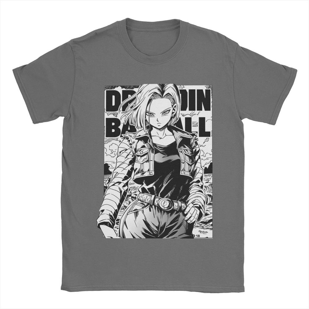 

Dragon Ball Android 18 Unisex Pure Cotton Tshirt 2026 Summer New Anime Print Loose Casual Parentchild Short Sleeved Shirt S