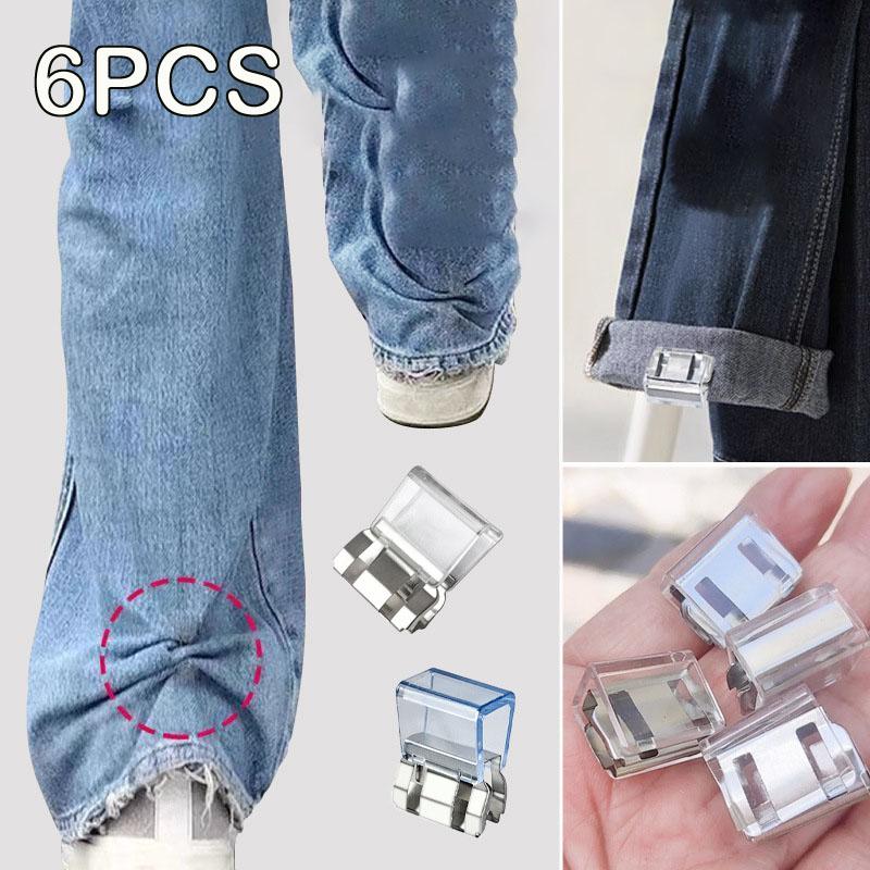 6PCS Pinces à Vêtements Multifonctionnelles Sangles de Maintien pour Jambes de Pantalon Manches pour Artisanat de Couture DIY Vêtements Longs Maintien Antidérapant