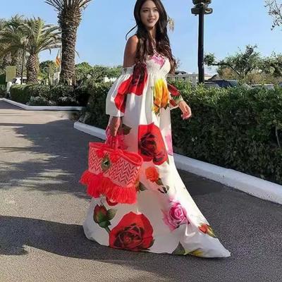 Women's Strapless Print One-shoulder Dress
