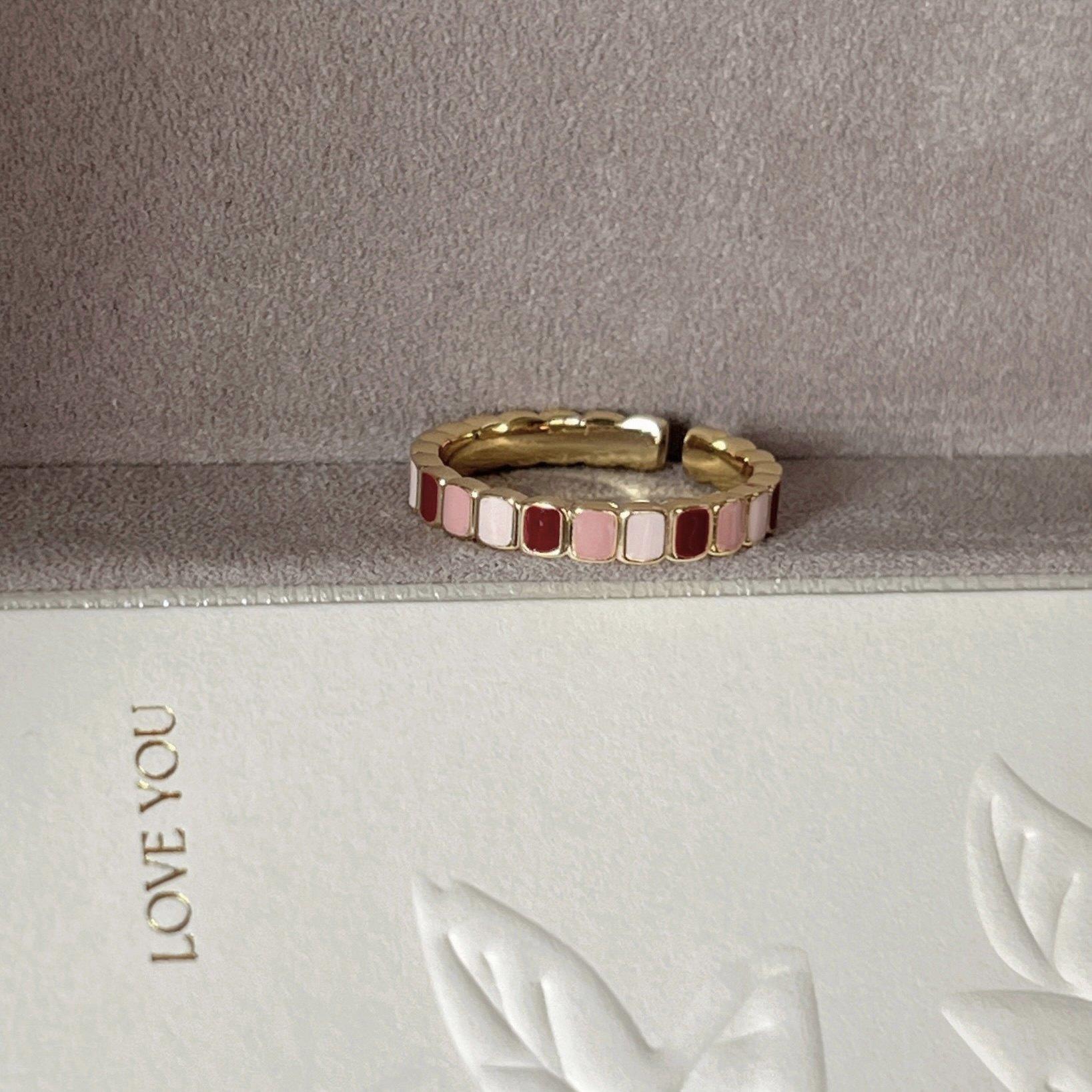 2026 популярное красное новогоднее кольцо женские ювелирные изделия кольцо для девушки студентки вечеринка