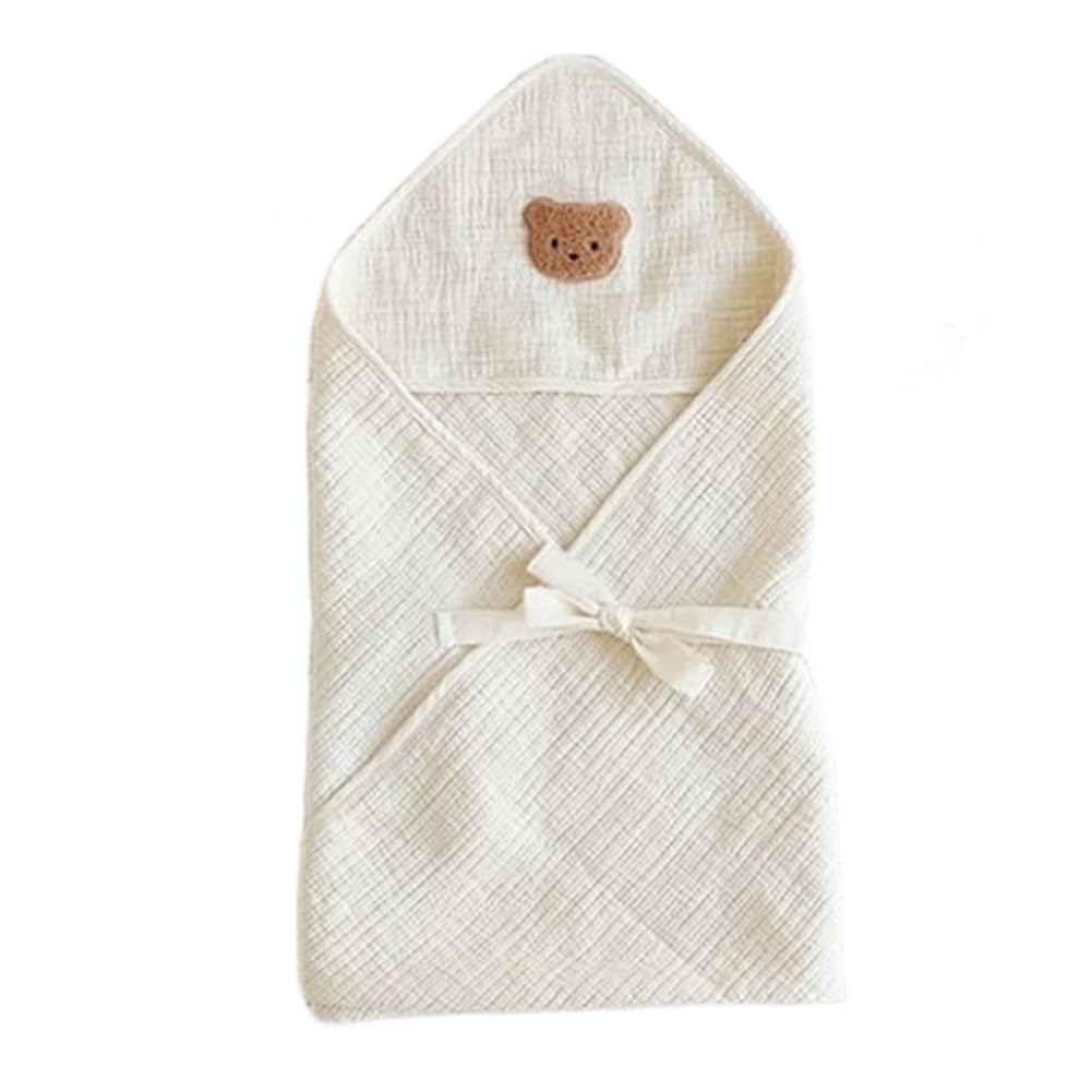 

Пеленка для оставления спящего младенца в храме с детским душем тонко нарезанная для девочек и трехслойная 75 х 75 см младенцы, медведь, новорожденный, слоновая кость