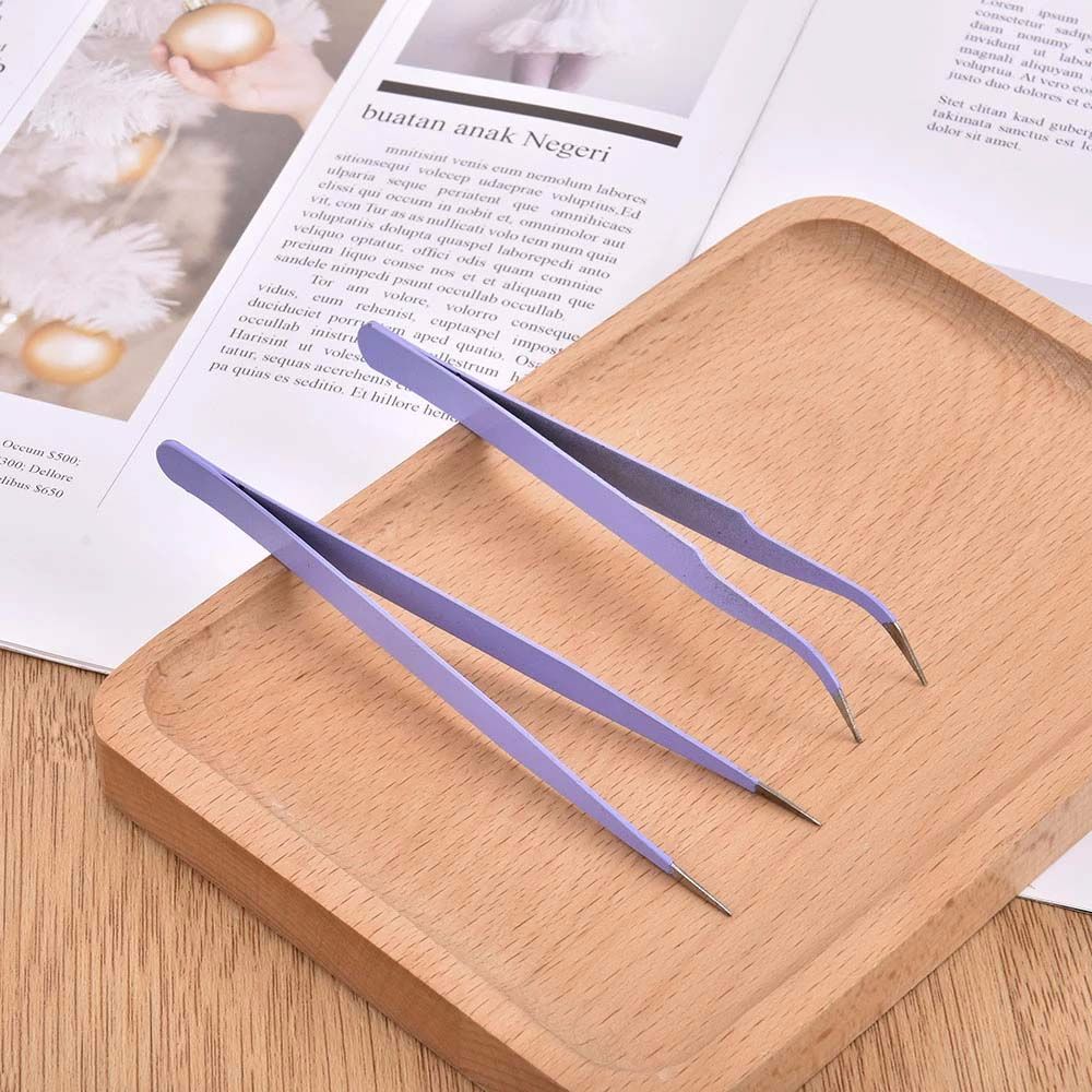 Stainless Steel Picking Tool Tape Sticker Tool Nail Tweezers Macaron Color Nipper Tweezers