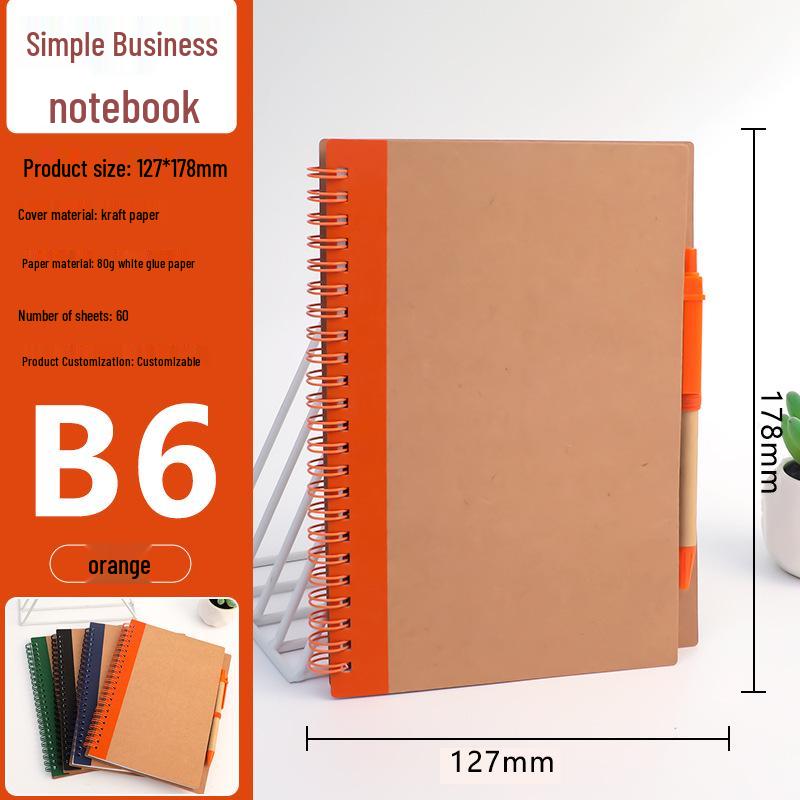 

Retro Kraft Paper Spiral Sketchbook - Blank Doodle Notebook