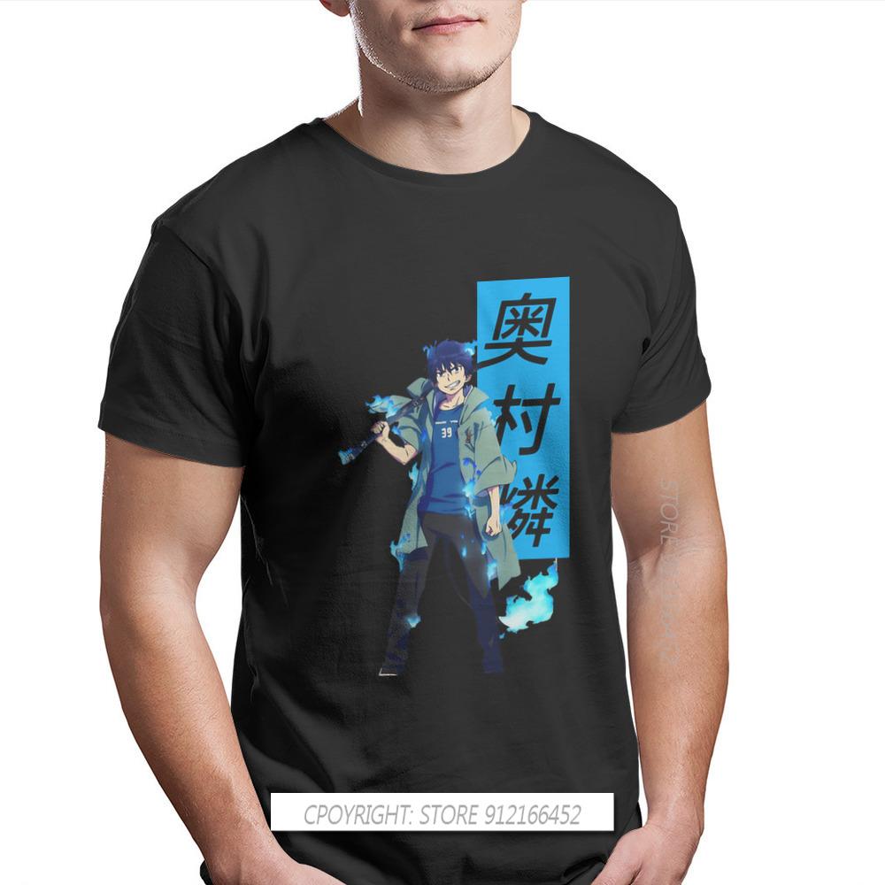 Cool Fire Unisexs Tshirt Blue Exorcist Rin Okumura Anime Oneck Tops 100 Cotton T Shirt Humor Gift Idea