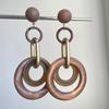 Exaggerated Personalized Earrings, Geometric Round Retro Contrasting Color Large Circle Earrings for Women