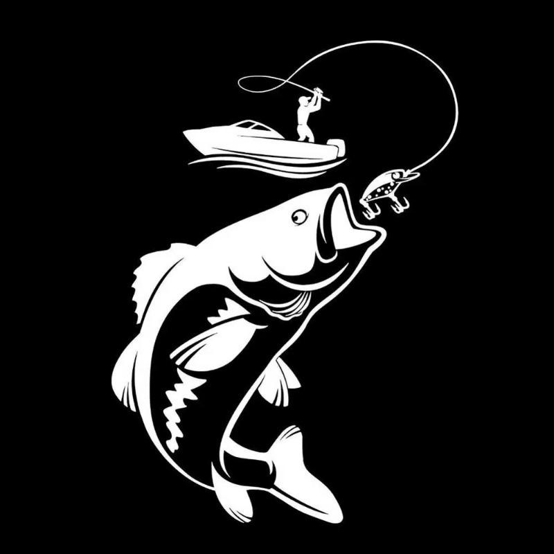 Car Stickers Interesting Fishing Fisherman Fishing on A Fishing Boat Auto Motorcycle Decoration Vinyl Decal