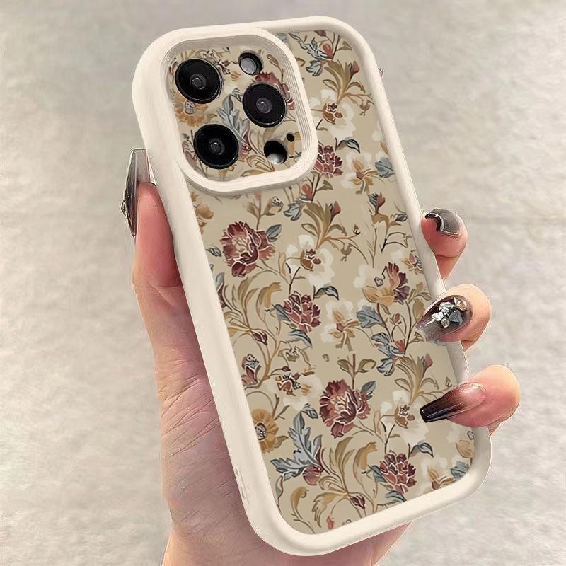Vintage Blumenmuster Hülle Für Samsung S26 5G Hüllen Galaxy A26 A36 A16 A35 A55 A34 A54 A53 S25 Ultra S24 Plus S23 FE S22 Abdeckung