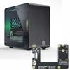 Caixa Mini Torre de Alumínio ElectroCookie para Raspberry Pi 5 com HAT PCIe para SSD M.2 NVMe e Cooler Ativo com Iluminação RGB (Preto)