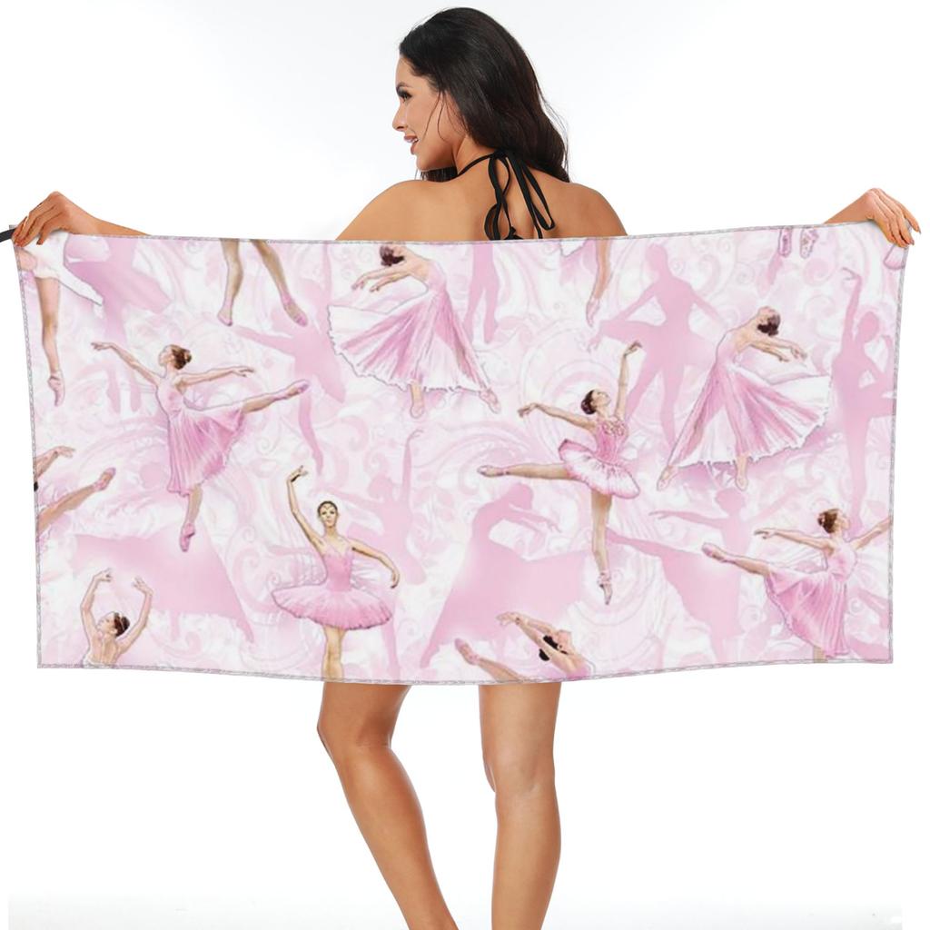 Ballet Dance Makes Me Free Ballerina Dancer Beach Towel Soft Microfiber Quick Dry Absorbent Quick Towels For Yoga