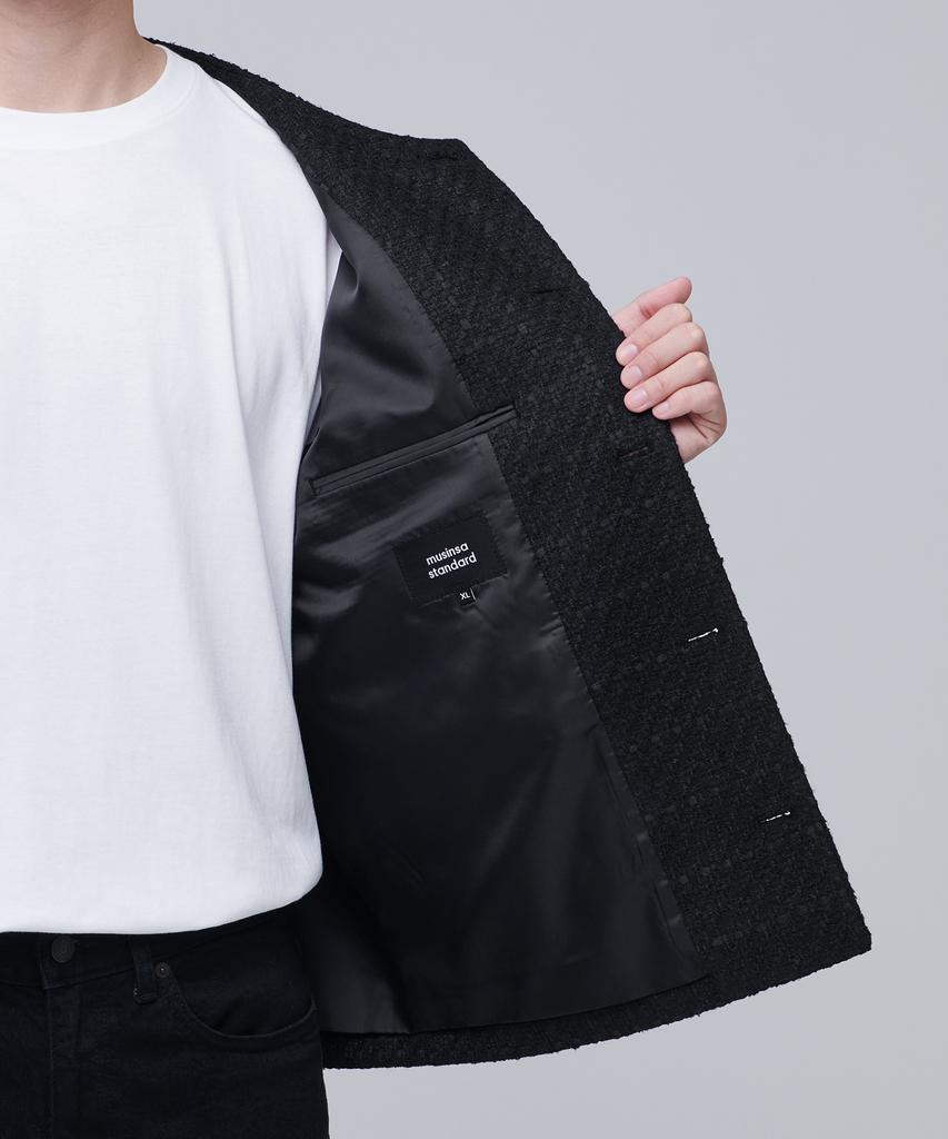 Musinsa Standard Round Neck Tweed Jacket [Black]