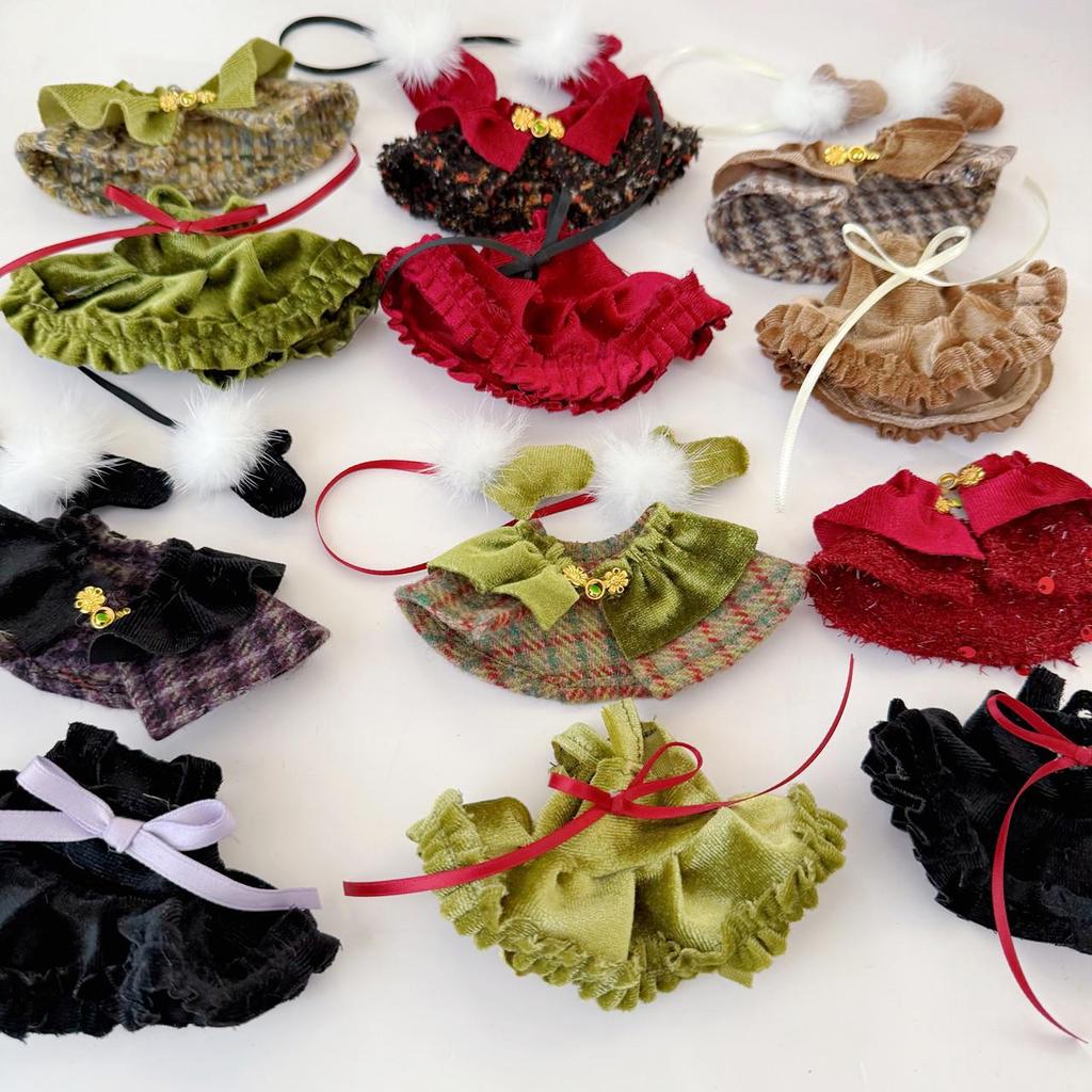 KT Fashion Long-Leg Doll Clothes: Plaid Cape & Retro Button British Style Set