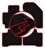 Velour Floor Mats with Red Edge For: Suzuki Swift VI Hatchback (2017-)