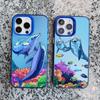 Summer Ocean Dolphin Print Phone Case For iPhone 16 15 13 12 11 Pro Max 16 14 Plus Pro Max 13 Mini Shockproof Bumper Laser Cover