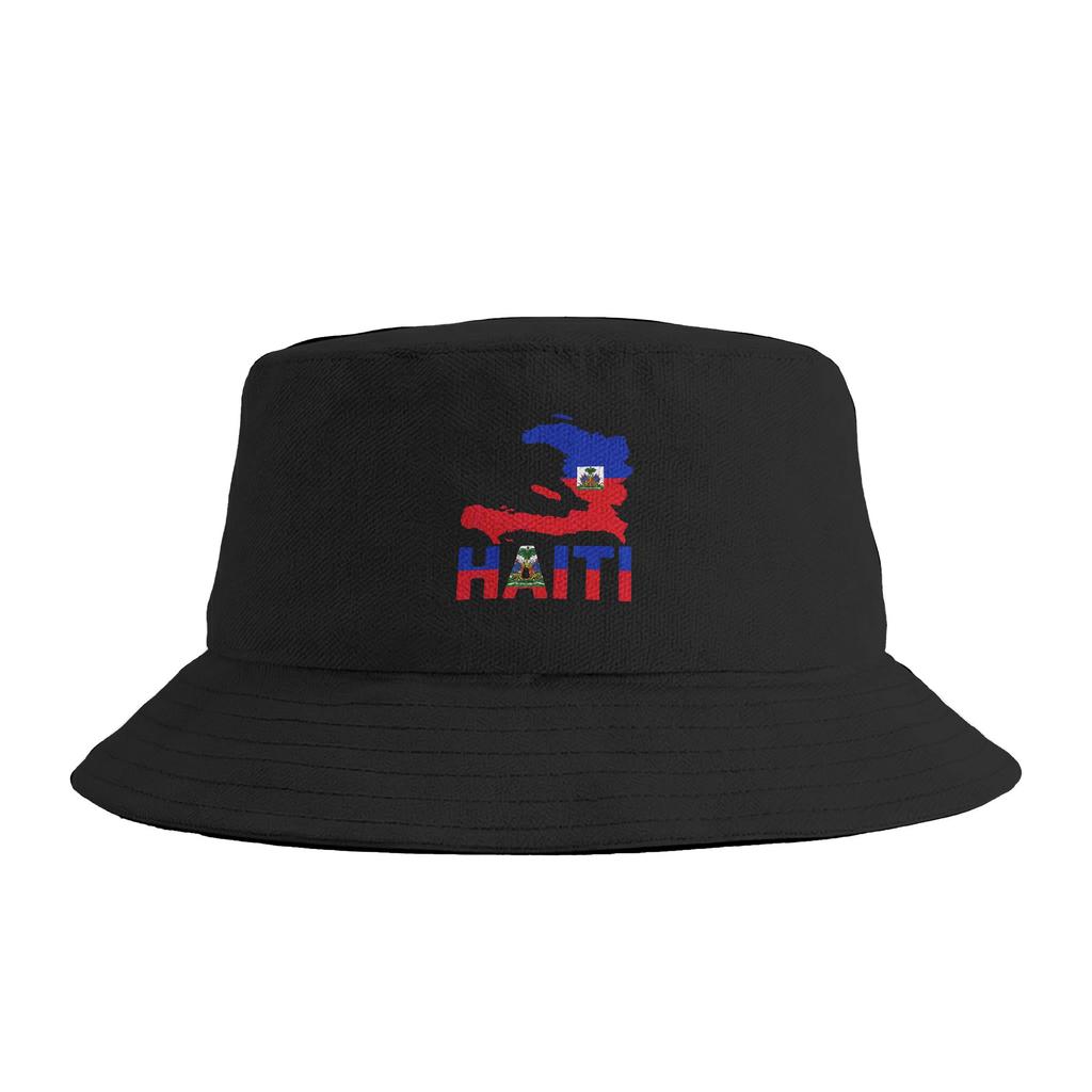 Happy Haitian Flag Day Cool Haiti Flag Map Haitian Pride Bucket Hat Summer  Retro FisherUnisex Hats For Unisex Women Breathable Caps