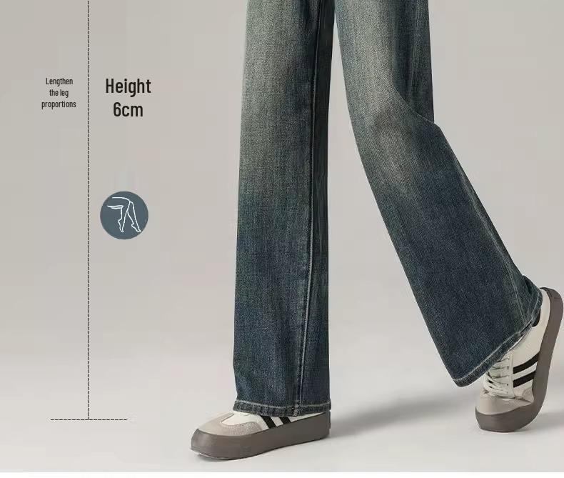 Women's High-Waisted Retro Straight-Leg Jeans - Spring 2025 Slimming and Loose Fit