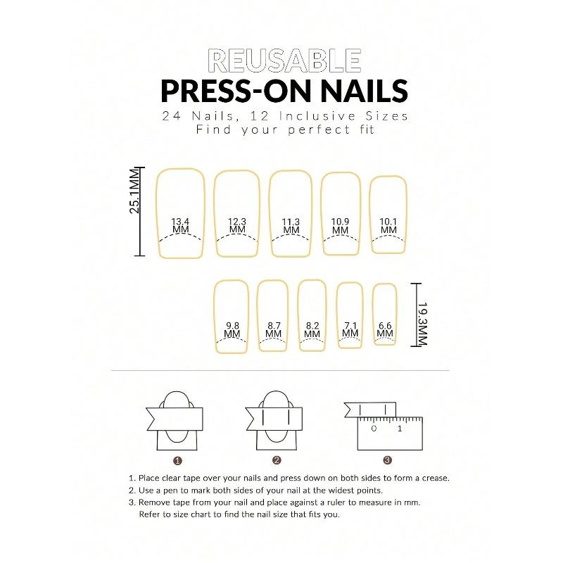24pcs Long Coffin-Shaped White French Manicure Fake Nails Press On Nails Elegant Style For Women Girls For Daily Wear Or Parties Nail Supplies