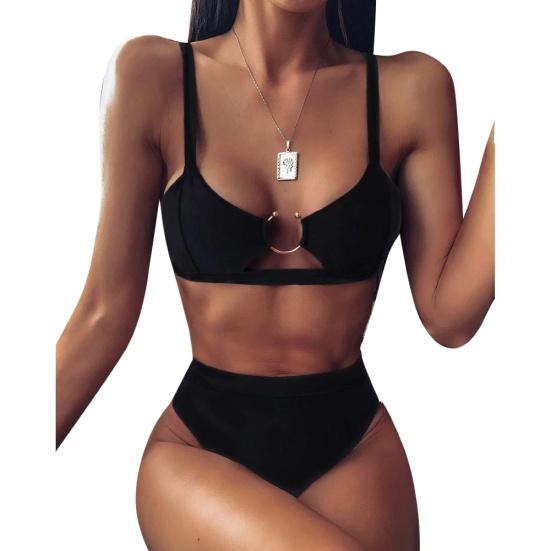 Kadınlar Seksi Leopar Yılan Baskı Mayo Yastıklı Sütyen Alçak Külot Bikini Seti