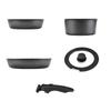 (5 Piece Set) Nonstick Cookware With Removable Handle For Easy Use Space Saving Cooking Pots And Pans Set Scratch Resistant Pans