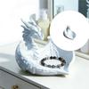 White Jewelry Tray with Dragon Design for Earrings and Small Items, Display Plate for Dresser, Desk, Shelf and Entry Table for Home Use