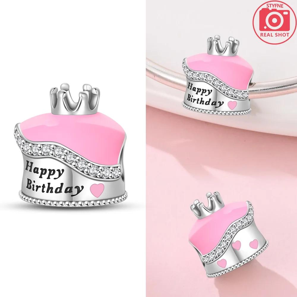 Charm Bead Charms Copper Authentic Blue Zircon Crown Pendant Pink Heart Bead Charms Compatible With Bracelets Jewellery Making Women Diy Gift Accessor
