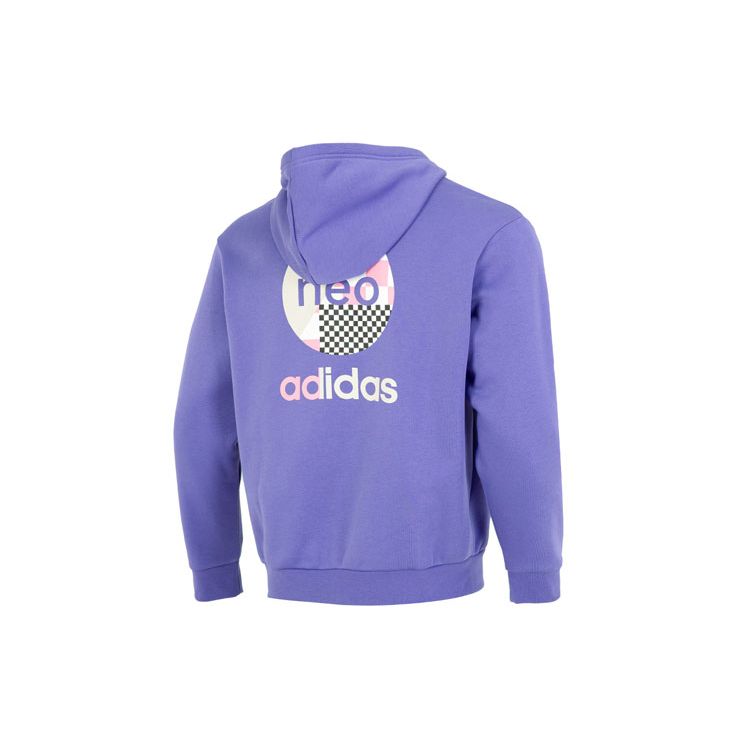 Adidas Neo UV Essential Hoodie With Kangaroo Pocket And Logo Men Hoodie Purple HN4723
