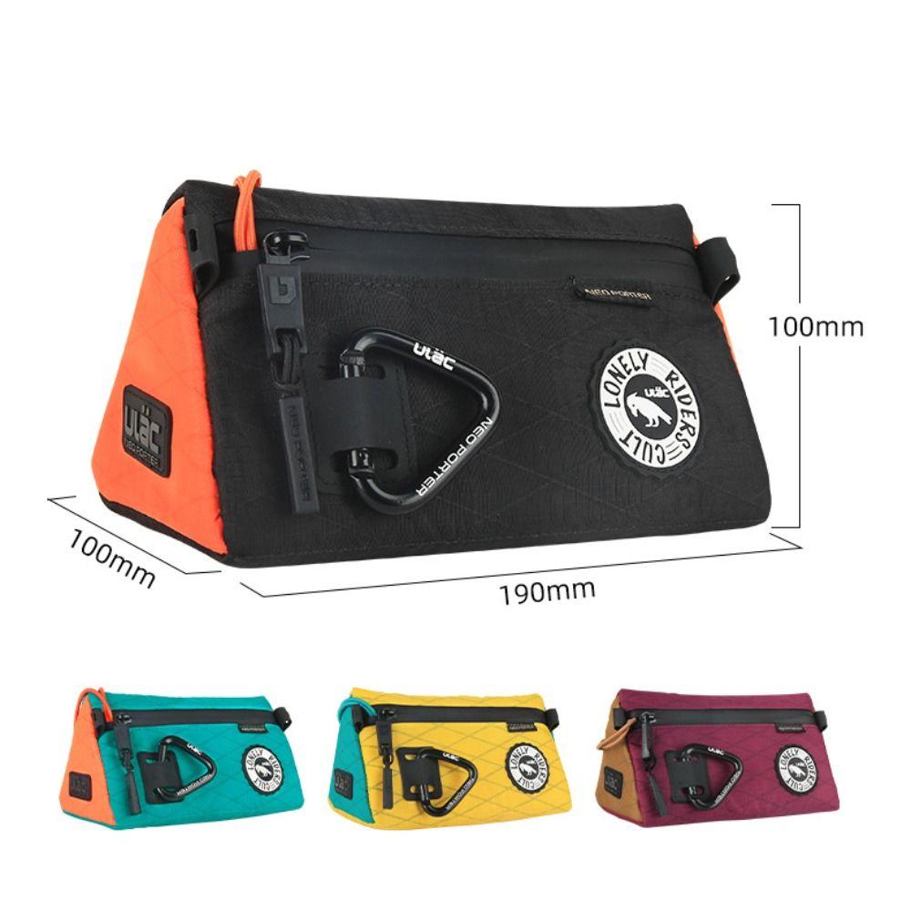 Large Capacity Bike Front Frame Bag Canvas Bike Triangle Head Bag  Mountain Road Bike