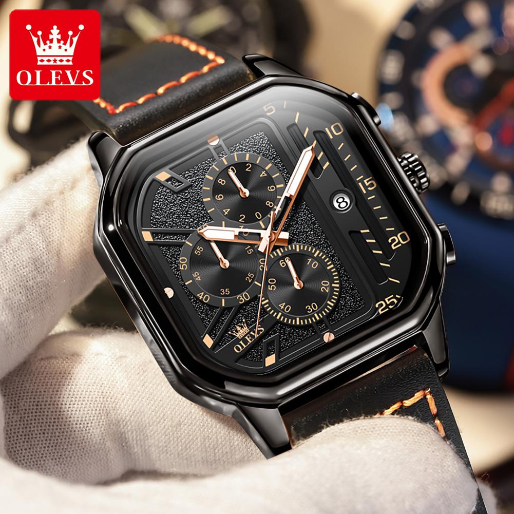 OLEVS brand fashion men's watches leisure chronograph waterproof quartz watch for man luminous date genuine male wristwatch