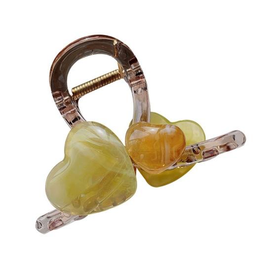 Haarkralle Klare Gelee-Textur Doppelherz-Design Mittlere Größe Haarspange Stabil