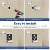 8PCS Metal Mirror Clip Set Stainless Steel J Shape Mirror Hanger Clip with Screws Wall Mounted Mirror Hanging Clip for Mirror