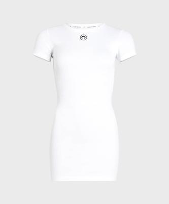 Marine Serre (W) Moon Logo Jersey T-Shirt Dress White Moon Logo Jersey T-Shirt Dress Wh10 White