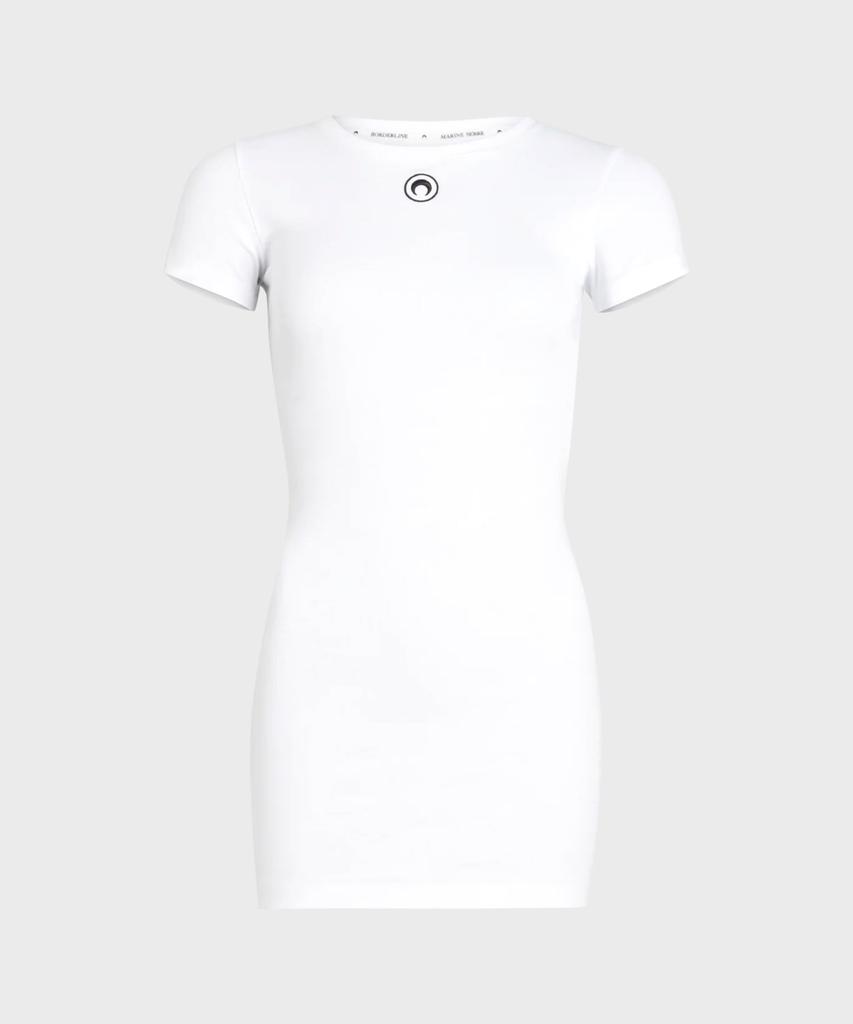 Marine Serre (W) Moon Logo Jersey T-Shirt Dress White Moon Logo Jersey T-Shirt Dress Wh10 White