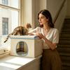 Cooling Cat House for Summer Dog Nest with 6 Ice Packs Cold Dog Shelter Universal Cooling Cat House Foldable Portable Cat House