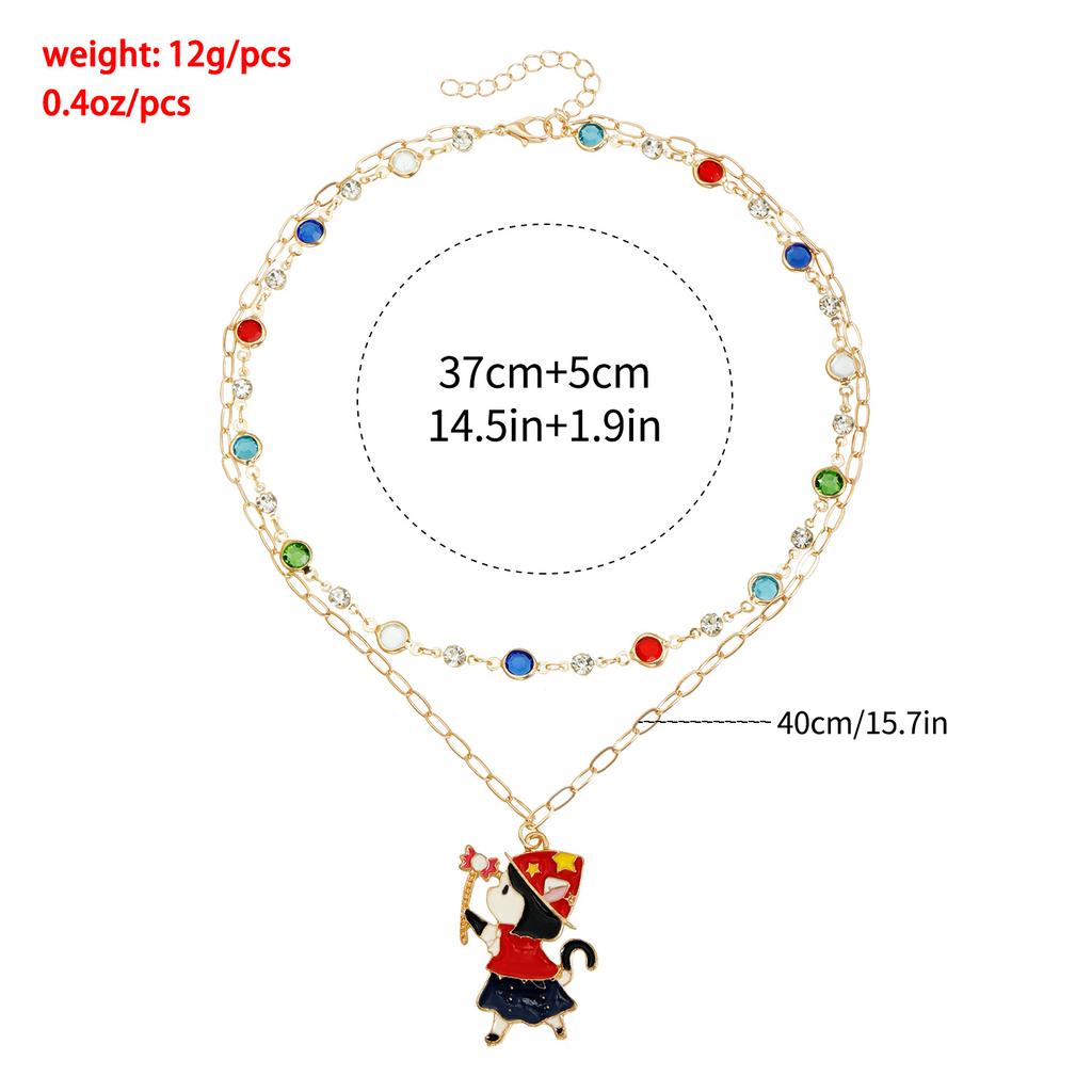 Christmas gemstone necklace cartoon happy child tag choker necklace new year gift