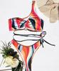 Damen-Badeanzug, bedruckt, eine Schulter, sexy Bikini, Tanga, brasilianische Strandmode, Badeanzüge