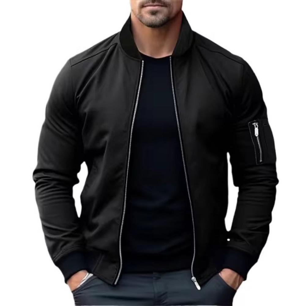 Vestes pour hommes Couleur unie Bomber Veste Manteau Affaires Hommes Manteaux Coupe-vent Hommes Fermeture Éclair Coréen Basique Streetwear Hauts