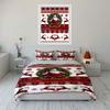 Santa Reindeer Christmas Set Bedding Duvet Cover Set Duvet Cover Pillowcases  (1*Duvet Cover 2*Pillowcases, Without Duvet Insert)