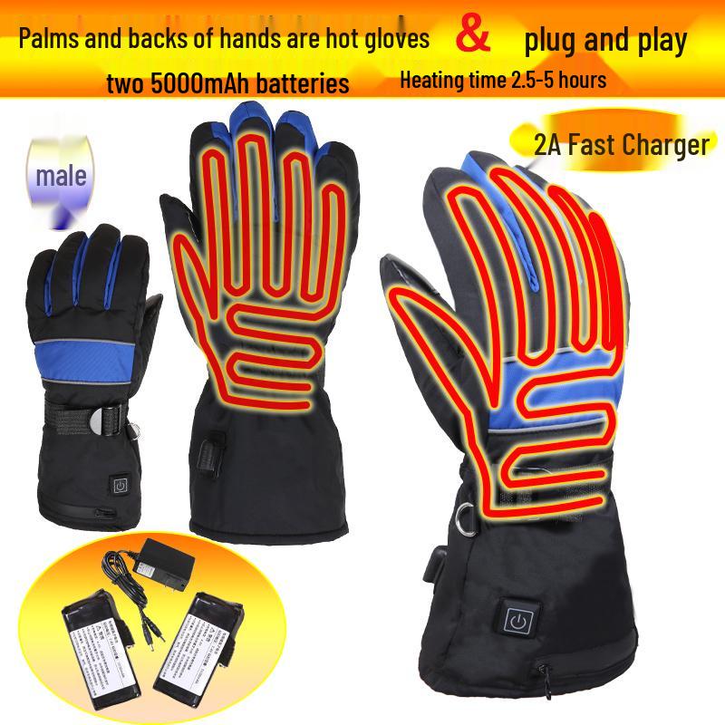 Rechargeable Electric Heating Gloves for Men & Women - Winter Motorcycle Double-Sided Heating