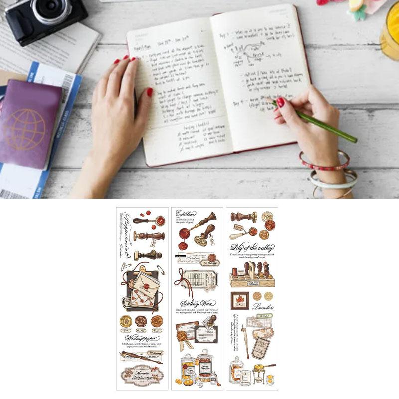 Klebeband Sticker PET Vintage Romantisch Stark Klebend Wiederverwendbar Dekoband für Planer Papiere