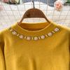 New Autumn Fashion Knitted 2 Piece Set Women Breading Long Sleeve Pearl Top+Knitted Camis Dress Female Sweater Suits 2026 Korea