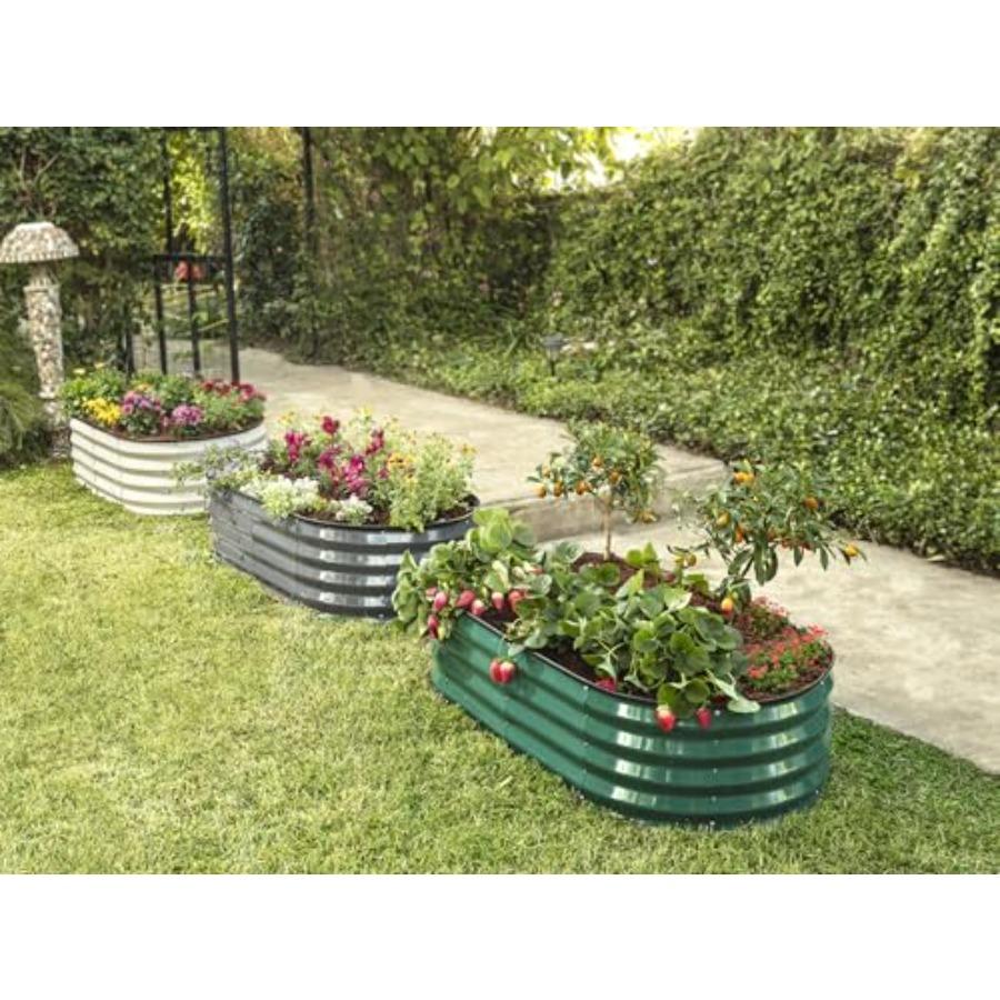 Galvanized Raised Garden Beds Outdoor 4×2×1 ft 2-Pack Planter Raised Beds for Gardening Vegetables Flowers Large Metal Garden B