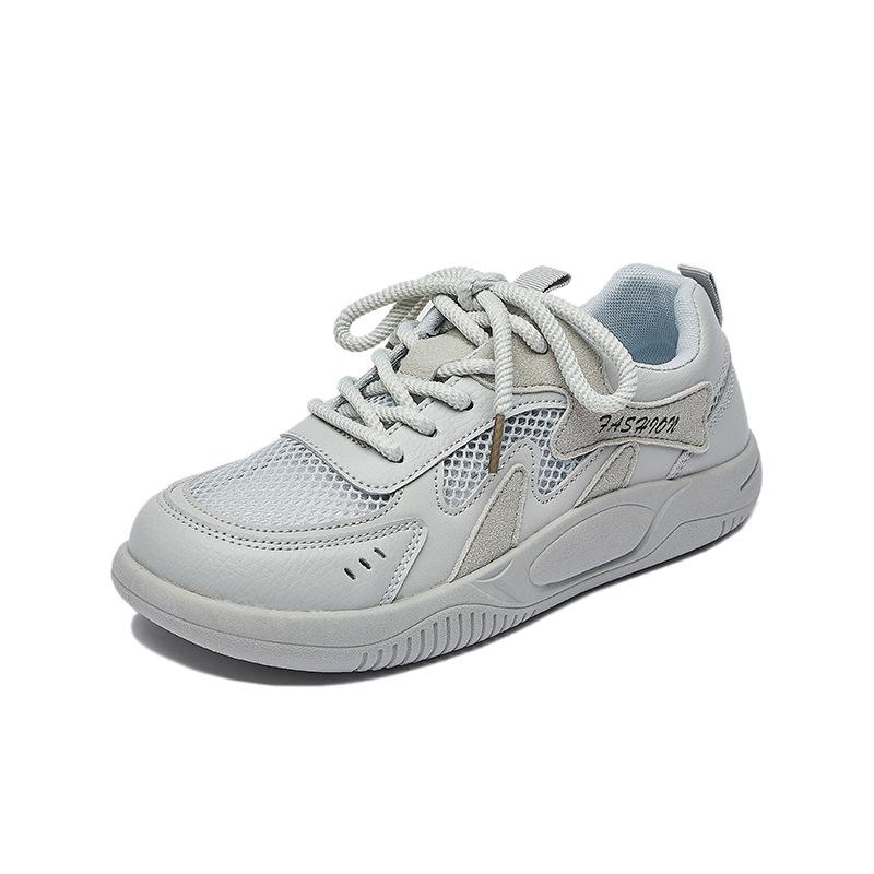 New Summer White Shoes for Female Students' Mesh Breathable Height-enhancing Casual Shoes