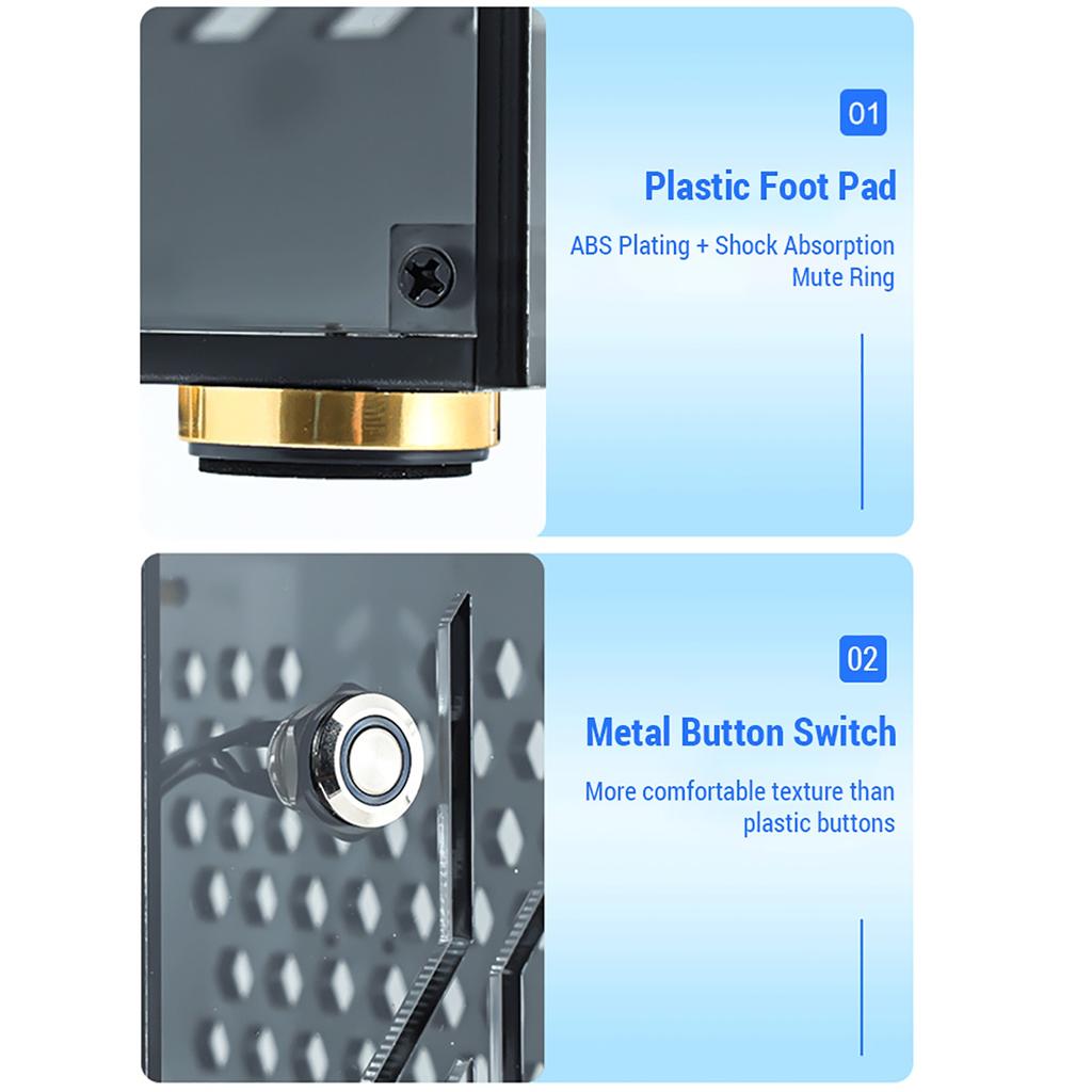 Tragbares kleines Computergehäuse Plexiglasschale Kompaktes PC-Gehäuse Desktop-PC-Gehäuse Mini-ITX-Mainboard FLEX-Netzteil