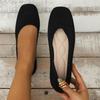 Solid Color Round Toe Fly Woven Flat Sole Single Shoe For Women's Casual, Breathable, Hollowed Out Knitted Lazy Work Shoes