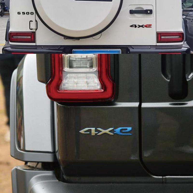 3D Car Styling 4XE 4xe für Wrangler JL JK Rubicon Compass Auto Motorhaube Kotflügel Kofferraum Heckklappe Namensschild Aufkleber Emblem Plakette Aufkleber