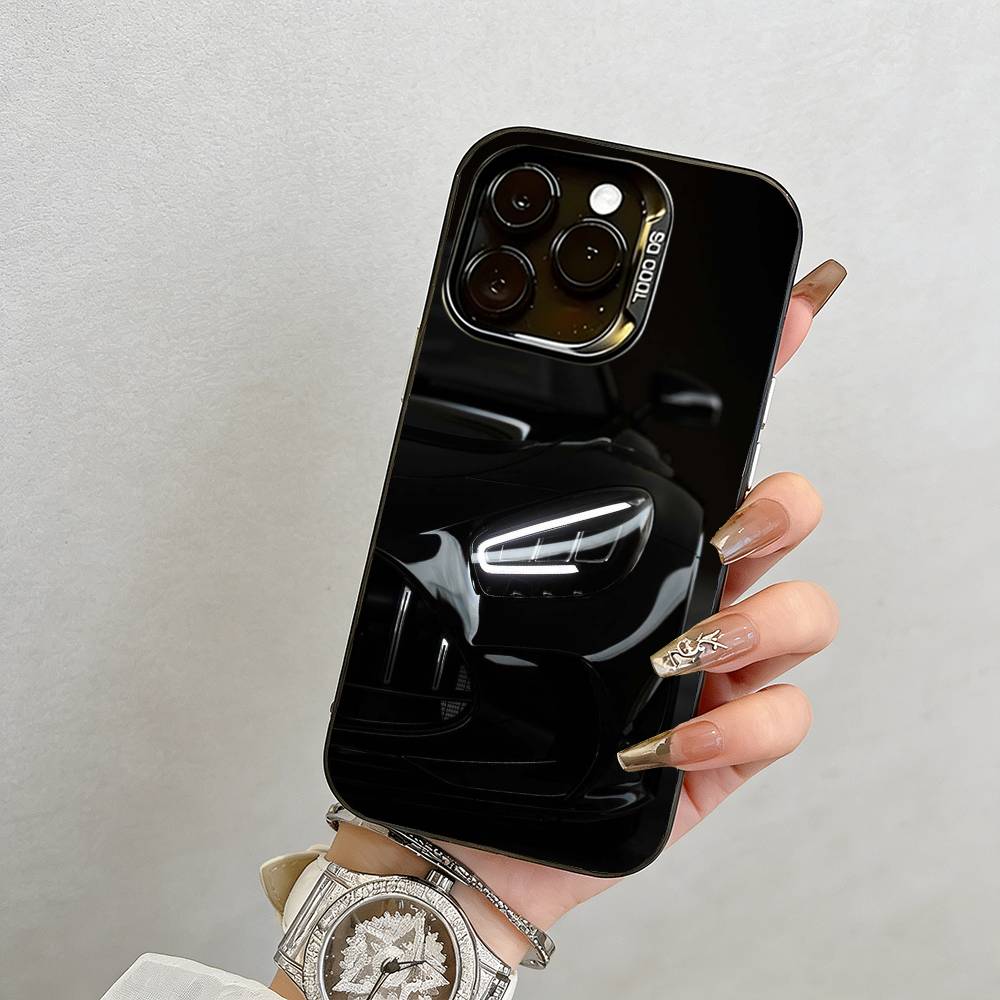 Sportwagen Handyhülle Für iPhone 17,16,15,14,13,12,11 Plus,Pro Max,XS,Bunte Silber Schwarz Hülle