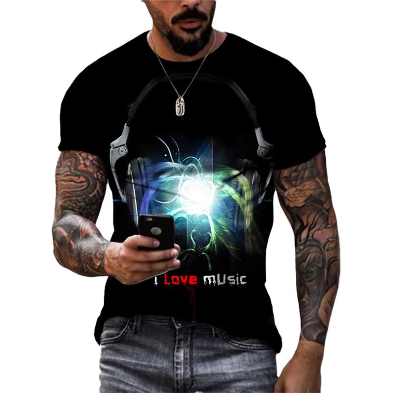 Sommer Mode Neue Musikalische Elemente grafische t-shirts Männer Trend Hip Hop Street Style Cooles T-shirt 3D Gedruckt harajuku tees Tops