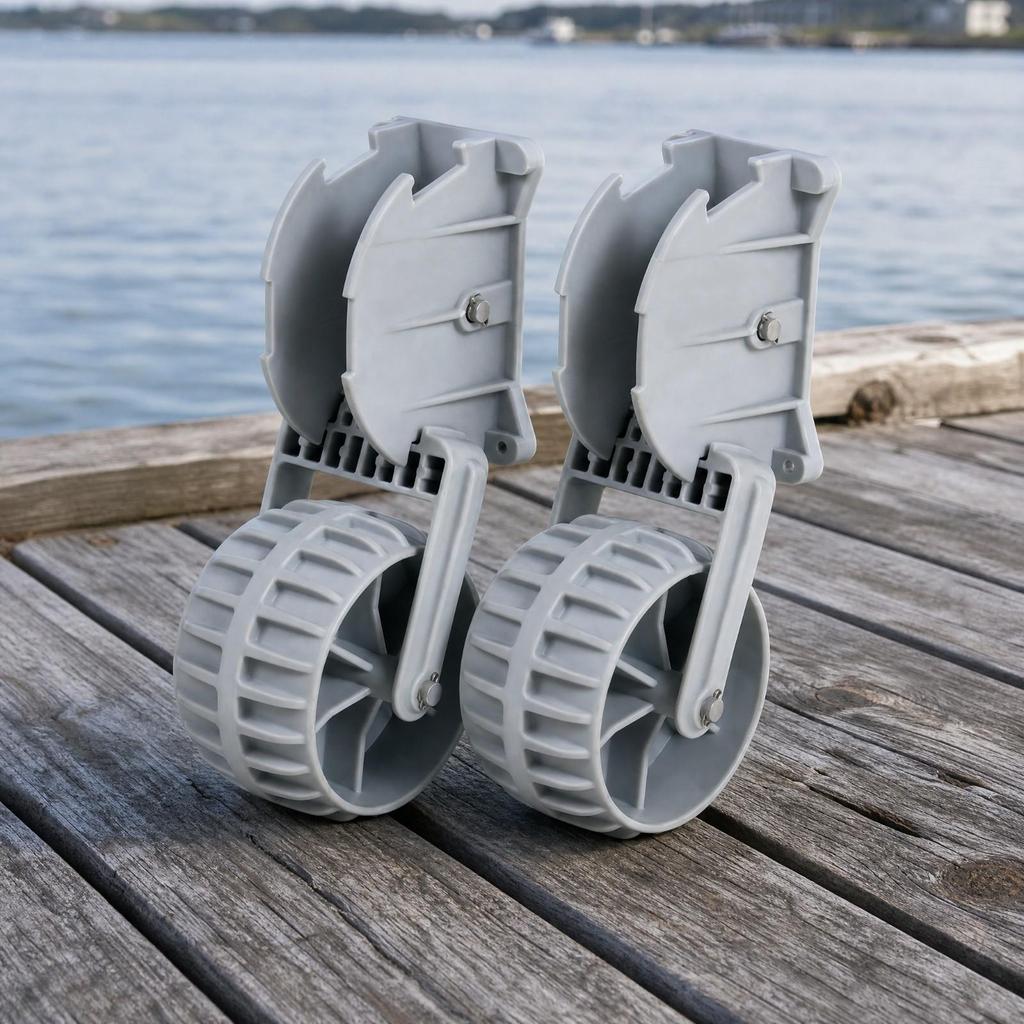 2 Pieces Kayak Propelling Wheel Foldable Inflatable Boat Transport Easy Install for Shoreline